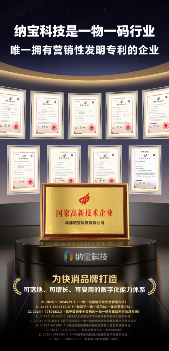 守护产品流通全链路！纳宝科技获国家发明专利，引领渠道管理数字化升级