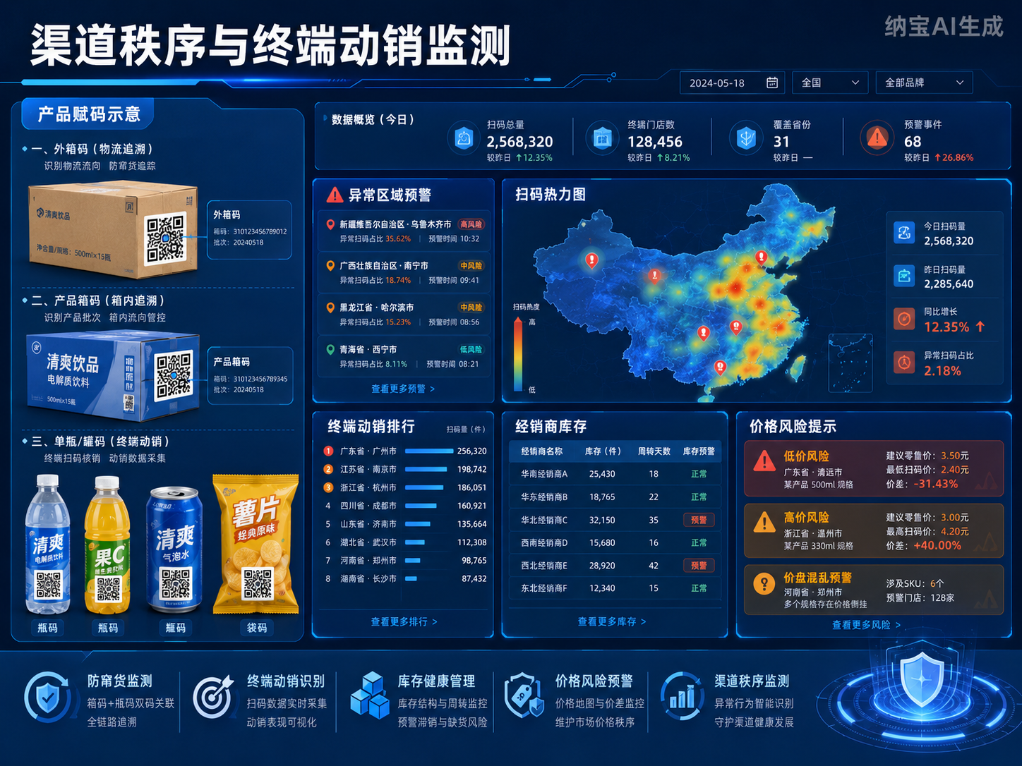 一物一码渠道管理系统：饮品&休闲食品动销提效